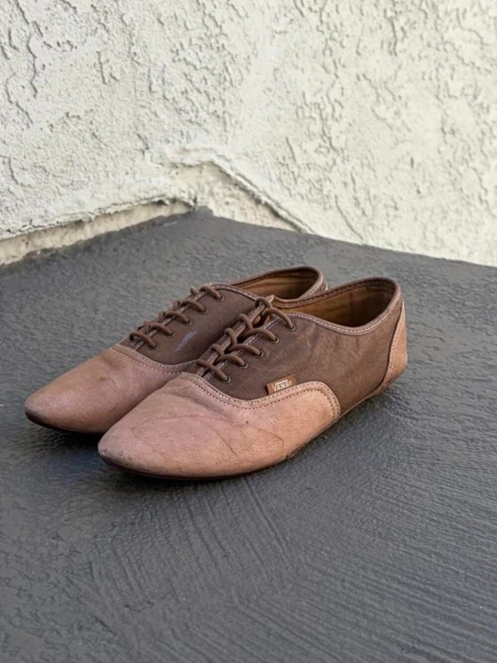 Vans Women's Brown and Tan Oxfords